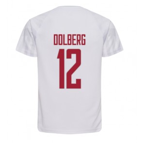 Danmark Kasper Dolberg #12 Bortatröja VM 2022 Korta ärmar